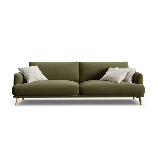 Velvet Sofa, "Naomi", 4 Seats, 230x95x75, Green