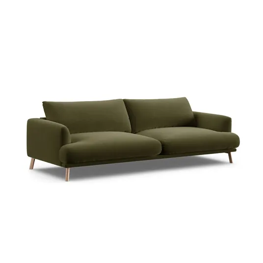 Velvet Sofa, "Naomi", 4 Seats, 230x95x75, Green