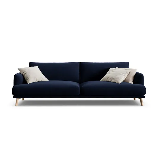 Velvet Sofa, "Naomi", 4 Seats, 230x95x75, Royal Blue
