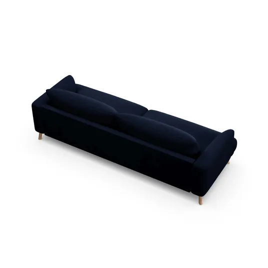 Velvet Sofa, "Naomi", 4 Seats, 230x95x75, Royal Blue
