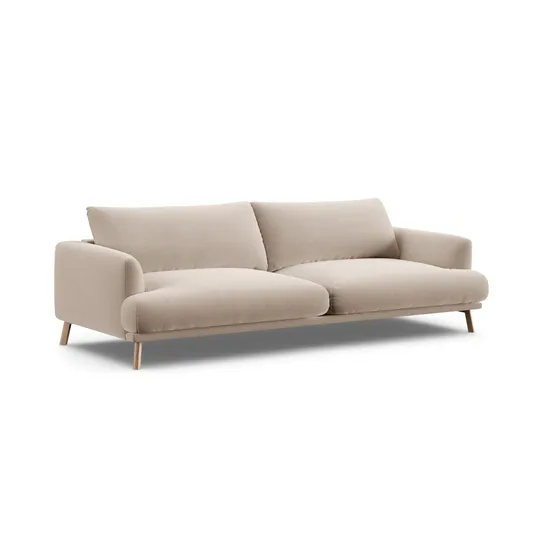 Velvet Sofa, "Naomi", 4 Seats, 230x95x75, Beige