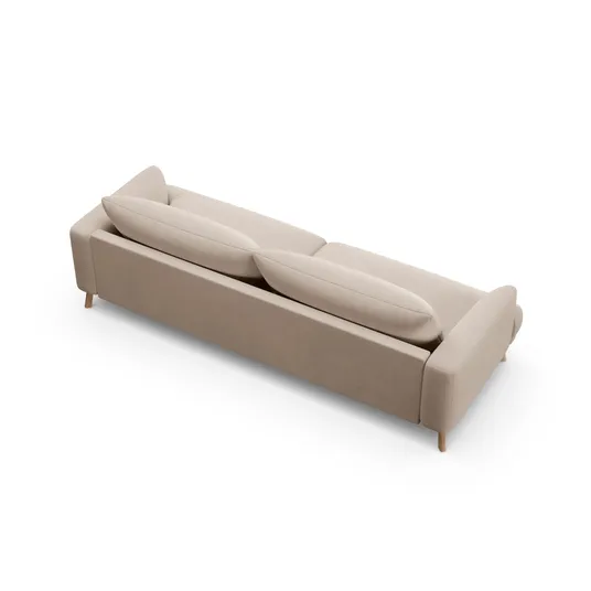 Velvet Sofa, "Naomi", 4 Seats, 230x95x75, Beige