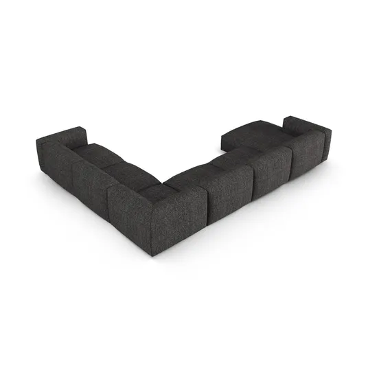 Boucle Modular Right Corner Sofa, "Martina", 6 Seats, 420x330x75, Anthracite