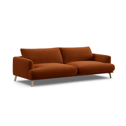 Velvet Sofa, "Naomi", 4 Seats, 230x95x75, Terracotta