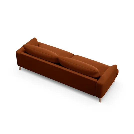 Velvet Sofa, "Naomi", 4 Seats, 230x95x75, Terracotta