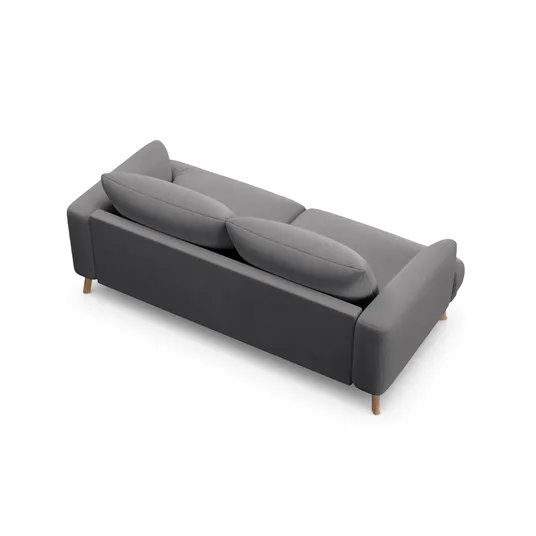 Velvet Sofa, "Naomi", 2 Seats, 170x95x75, Grey