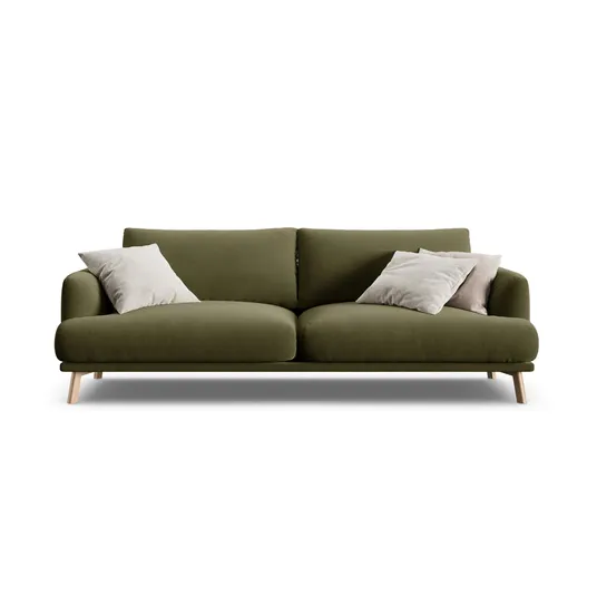 Velvet Sofa, "Naomi", 3 Seats, 200x95x75, Green