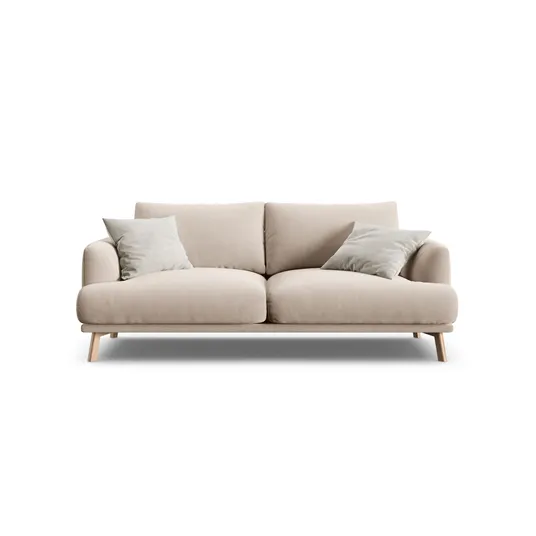 Velvet Sofa, "Naomi", 2 Seats, 170x95x75, Beige