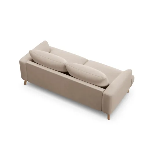 Velvet Sofa, "Naomi", 2 Seats, 170x95x75, Beige