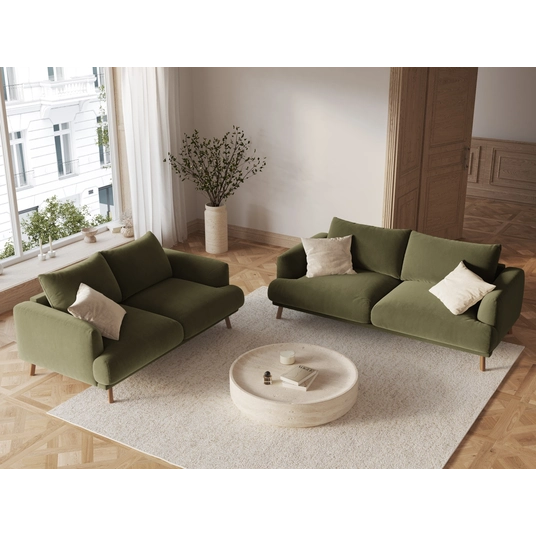 Velvet Sofa, "Naomi", 2 Seats, 170x95x75, Green