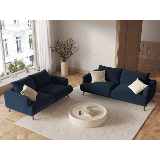Velvet Sofa, "Naomi", 2 Seats, 170x95x75, Royal Blue