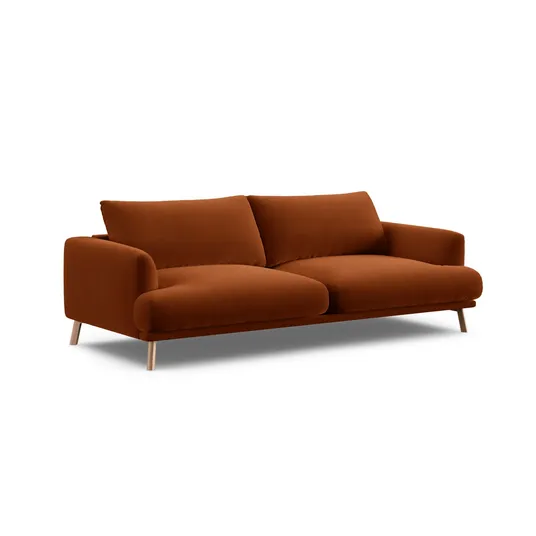 Velvet Sofa, "Naomi", 3 Seats, 200x95x75, Terracotta