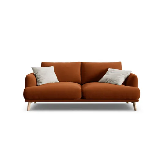 Velvet Sofa, "Naomi", 2 Seats, 170x95x75, Terracotta