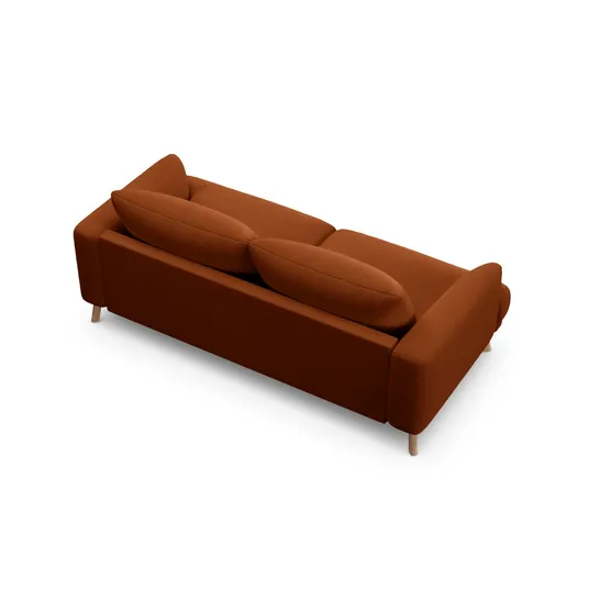 Velvet Sofa, "Naomi", 2 Seats, 170x95x75, Terracotta