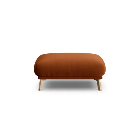 Velvet Pouf, "Naomi", 1 Seat, 100x70x41, Terracotta