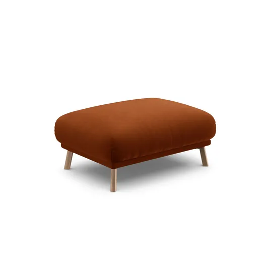 Velvet Pouf, "Naomi", 1 Seat, 100x70x41, Terracotta