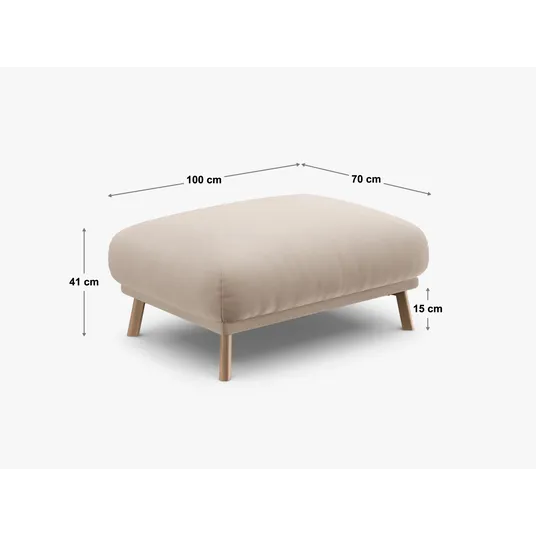 Velvet Pouf, "Naomi", 1 Seat, 100x70x41, Terracotta