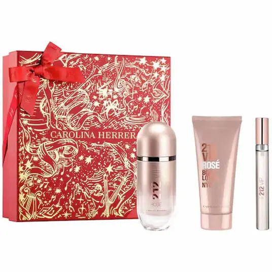 Komplekt naistele Carolina Herrera 212 VIP Rose EDP 80 ml, 3-osaline komplekt