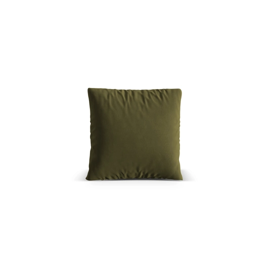 Velvet Pillow, "Nuria", 40x40x13, Moss Green Melange