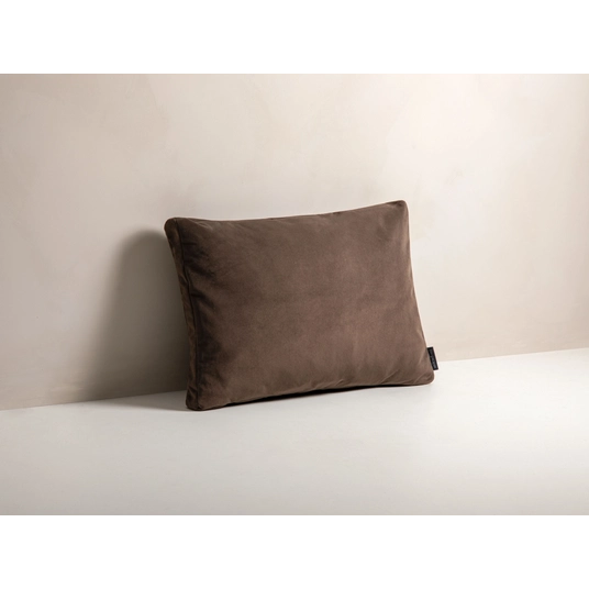 Velvet Pillow, "Stripy", 60x14x40, Brown