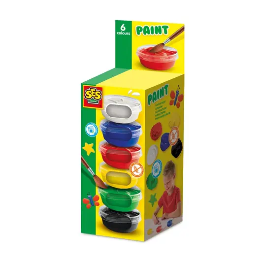 Plakatinių dažų rinkinys SES Creative, 6 × 45 ml