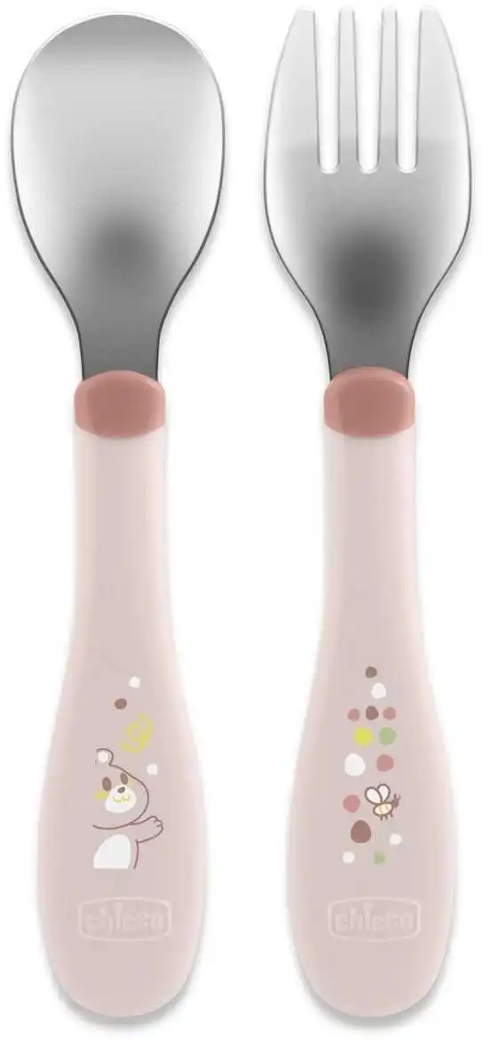 CHICCO-1610215-METĀLA ĒDAMRĪKU KOMPLEKTI 18M+ ROZĀ