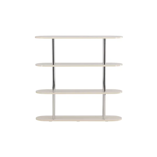 Zino Shelf 120x30x116 cm - Silver Chrome / MDF Lacquer Painting