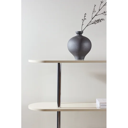 Zino Shelf 120x30x116 cm - Silver Chrome / MDF Lacquer Painting