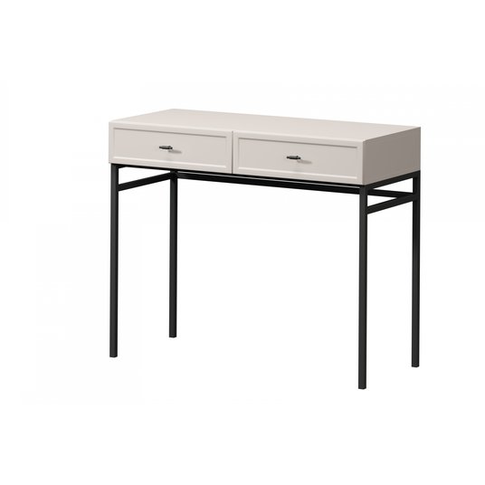 Dressing Table Lorini - Cashmere / Black Handles T-bar / Black Legs