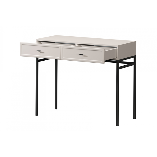 Dressing Table Lorini - Cashmere / Black Handles T-bar / Black Legs
