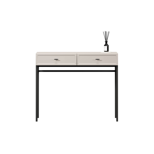Dressing Table Lorini - Cashmere / Black Handles T-bar / Black Legs