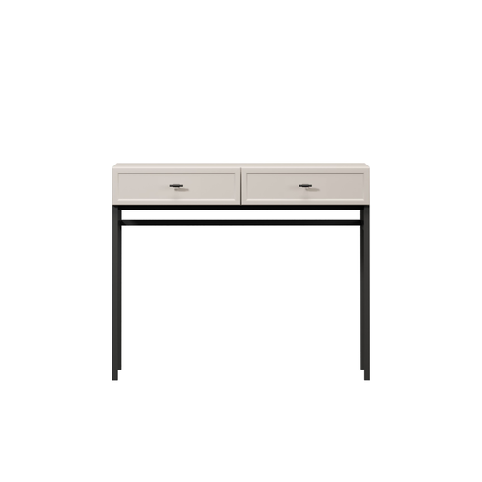 Dressing Table Lorini - Cashmere / Black Handles T-bar / Black Legs