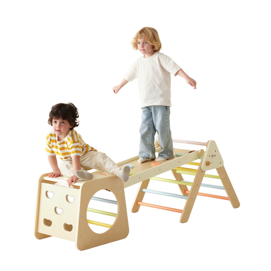 CLASSIC WORLD Montessori puidust kolmnurkne ronimisseade 5in1 - mänguväljak lastele