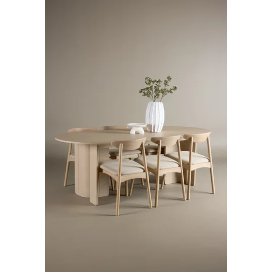Tyresö Table 100x220 cm - Whitewash with Ven Chair - Whitewash