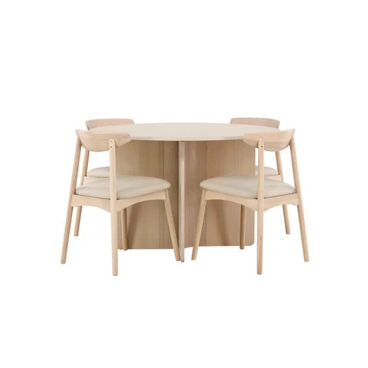 Tyresö Table ø120 - Whitewash with Ven Chair - Whitewash