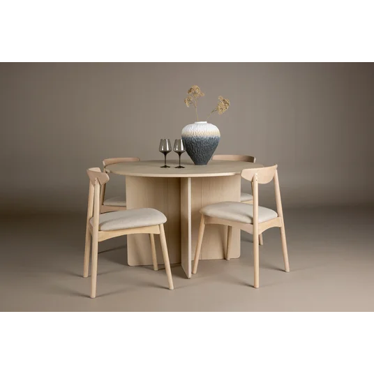 Tyresö Table ø120 - Whitewash with Ven Chair - Whitewash