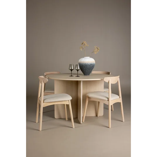 Tyresö Table ø120 - Whitewash with Ven Chair - Whitewash