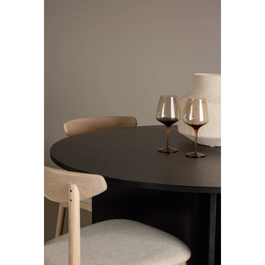 Tyresö Table ø120 - Black with Ven Chair - Whitewash