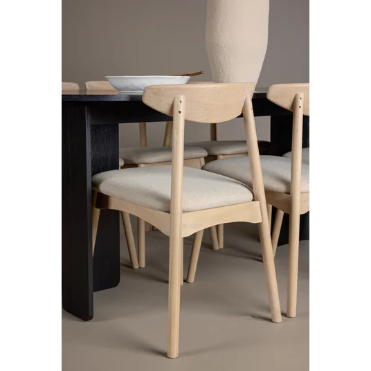 Tyresö Table 100x220 cm - Black with Ven Chair - Whitewash