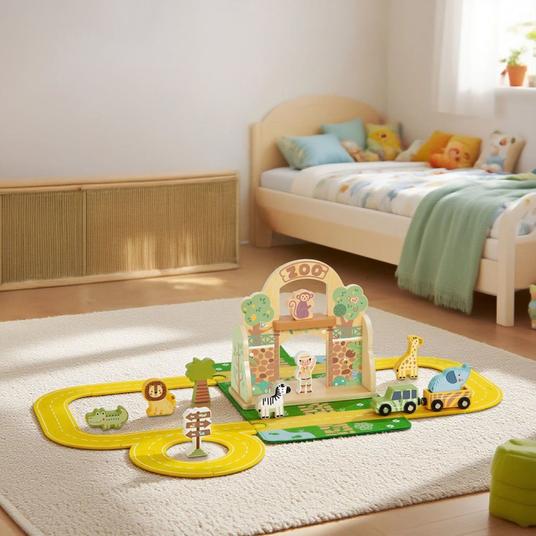 TOOKY TOY Mini Zoo kaasaskantav loomakoti komplekt