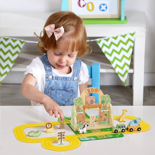 TOOKY TOY Mini Zoo kaasaskantav loomakoti komplekt