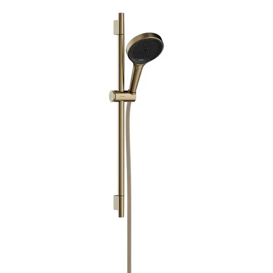 Hansgrohe Rainfinity - dušikomplekt: käsidušš, statiiv ja voolik, 3 tüüpi joad, harjatud pronksist 28745140