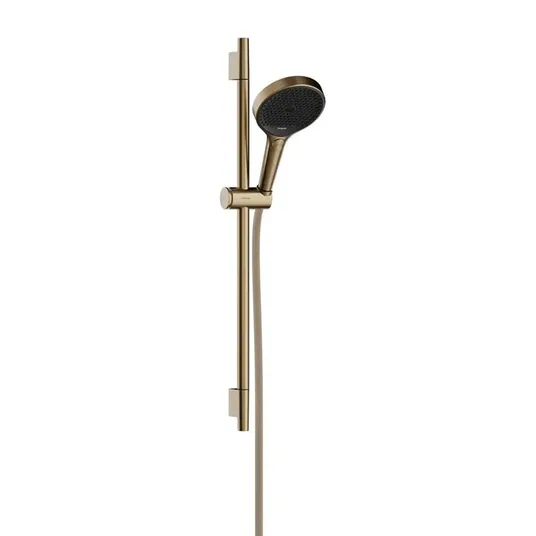 Hansgrohe Rainfinity - dušikomplekt: käsidušš, statiiv ja voolik, 3 tüüpi joad, EcoSmart, harjatud pronks 28746140