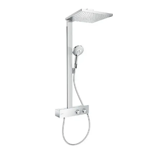 Hansgrohe Raindance E – dušo komplektas su termostatu, 30x30 cm, EcoSmart, matinis baltas 27362700