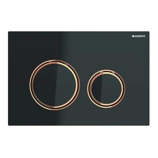 Geberit Sigma21 - Dvigubo nuleidimo mygtuko plokštelė, juoda/raudona aukso spalvos 115.650.SJ.1