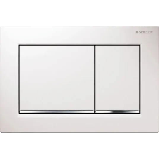 Geberit Omega20 - Valdymo plokštelė OMEGA20, balta / poliruotas chromas 115.080.KJ.1