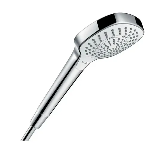 Hansgrohe Croma Select E – dušo galvutė Multi, EcoSmart 9 l/min, 3 srove, balta / chromuota 26811400
