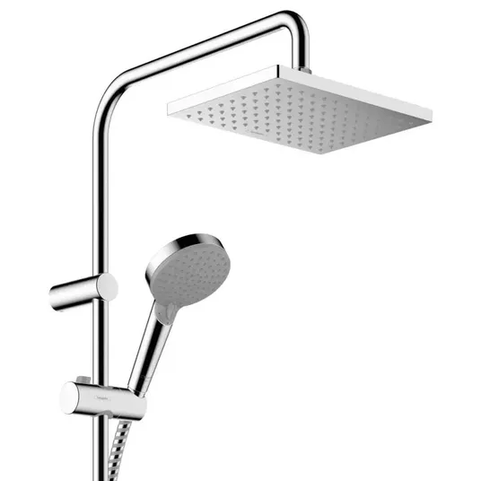 Hansgrohe Vernis Shape – dušo rinkinys Showerpipe 230 Reno, EcoSmart, chromuotas 26289000