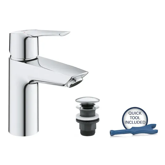 Grohe QuickFix Start - kraanikaussi kraanikaussi Push-Open äravoolukomplektiga, kroom 23550002