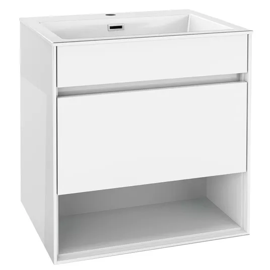kielle Nefia - Praustuvo spintelė su apatine spintele 60 cm, blizgi balta 50027S610